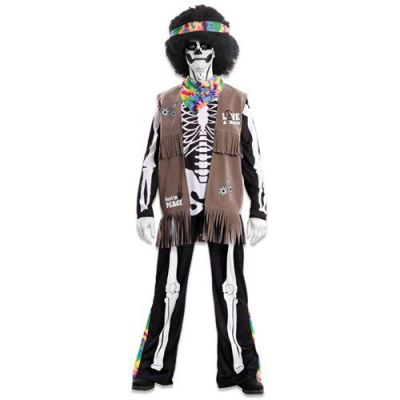Hippie skeleton male costume (S)