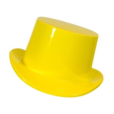Hoge hoed plastic geel