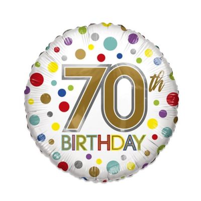 Ballon aluminium ’70th birthday’ ECO (Ø46cm)