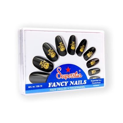 Kunstnagels zwart-doodskop