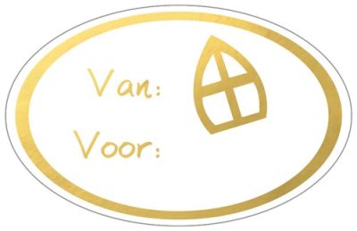 Labels gold metallic ’Van Sint voor …’ (1000st)