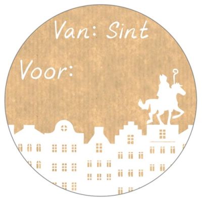 Labels kraft ’Van Sint voor …’ (1000st)