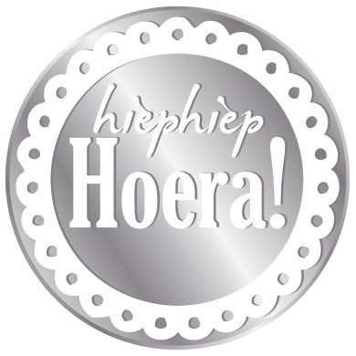 Labels silver ’Hiep hiep hoera’ (1000st)