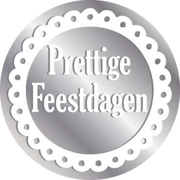 Labels silver ’Prettige Feestdagen’ (1000st)