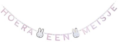 Letter garland Miffy baby pink ’Hoera een meisje’ (2,10m) 