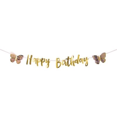Letterslinger butterfly shimmer ’Happy birthday’ (213cm)