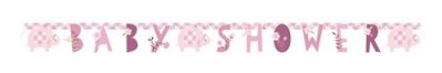 Letterslinger floral elephant ’babyshower’ roze (160cm)