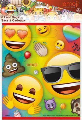 Loot bags emoji rainbow fun (8pcs)