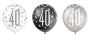 Luftballons Glitz Black&Silver ’40’ (Ø30cm, 6St)