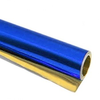 Metaal papier blauw/goud (50x80cm)