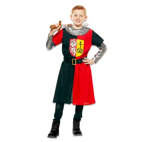 Middeleeuwse ridder rood (92-104cm)