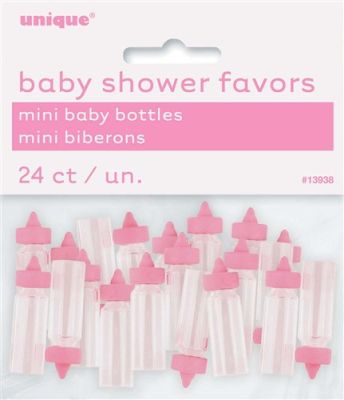 Mini baby bottles pink (24pcs)
