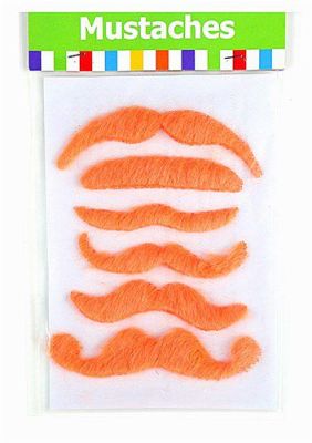 Mustaches orange (6pcs)