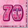 Napkins glitz pink ’70’ (33cm, 16pcs)