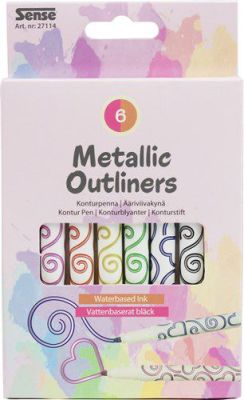 Outline markers metallic (6st)
