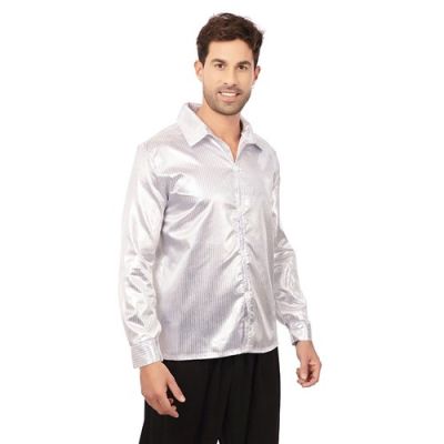 Overhemd zilver metallic (M/L)