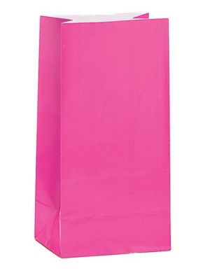 Paper party bags hot pink (12pcs)
