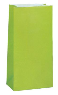 Paper party bags lime green (12pcs)