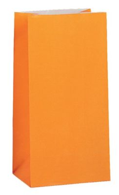 Paper party bags pumpkin orange (12pcs)
