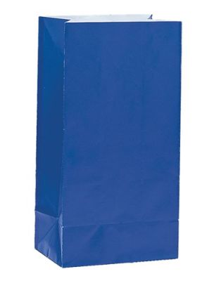 Paper party bags royal blue (12pcs)