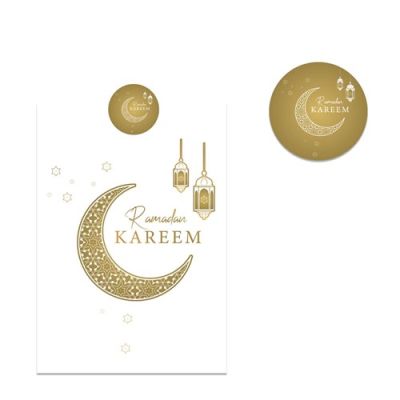 Papieren uitdeelzakjes+sticker ’Ramadam Kareem’ (6st)
