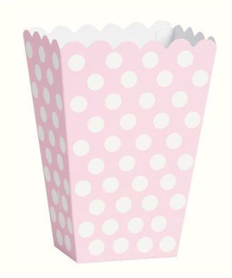 Party boxes dots lovely pink (14x9x6cm, 8pcs)