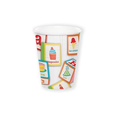 Gobelets ABC birthday (266ml, 8pcs)