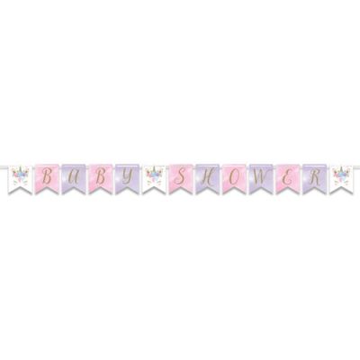 Guirlande lettres unicorn ’Baby shower’ (215cm)