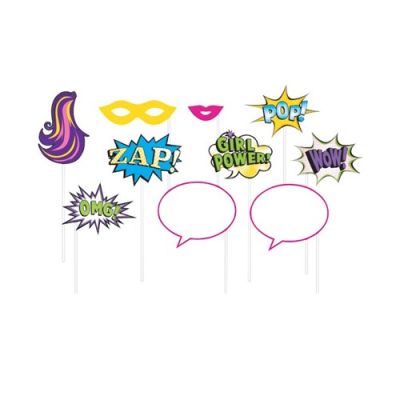 Photobooth props superhero girl (10st)