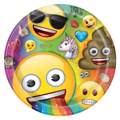 Plates emoji rainbow fun (Ø23cm, 8pcs)