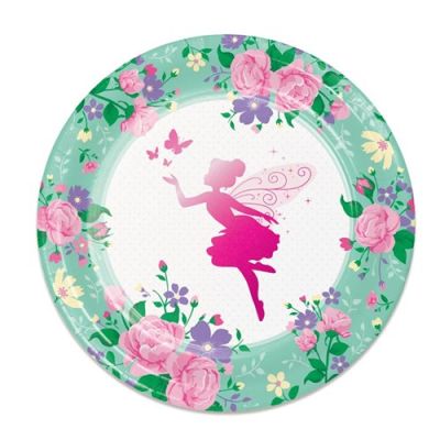 Plates floral fairy (Ø23cm, 8pcs)