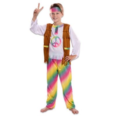 Rainbow hippie boys costume (105-121cm)