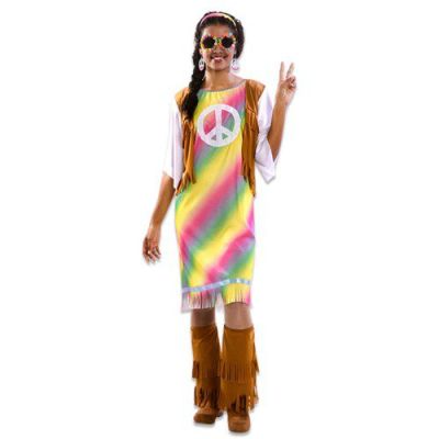 Rainbow hippie lady costume (M/L)