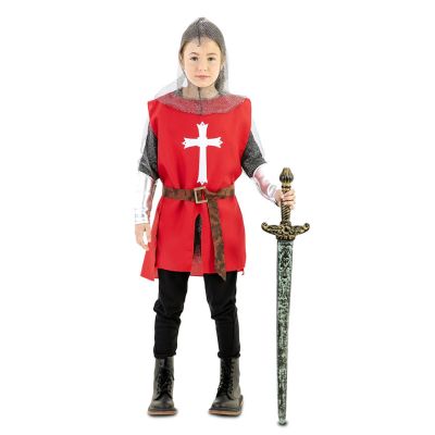 Rotes Mittelalter Krieger Kostüm für Jungen (92-104)