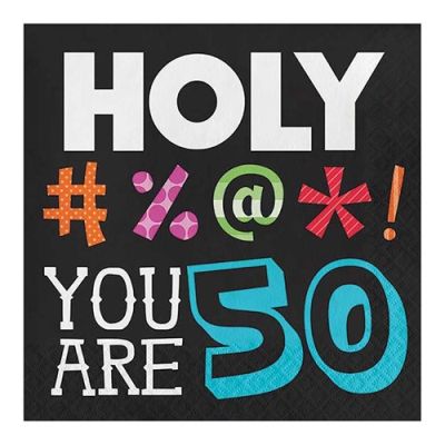 Servetten holy bleep ’50’ (33cm, 16st)