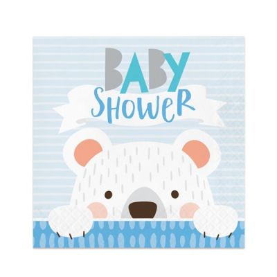 Servetten baby shower bear (33cm, 16st)