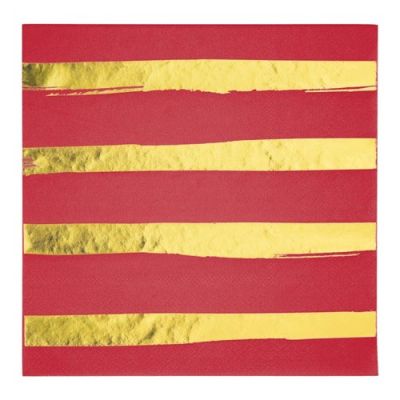 Servetten gold foil classic red ( 33cm, 16st) Servetten gold foil classic red ( 33cm, 16st)