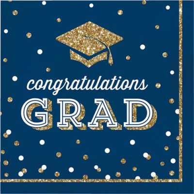 Servetten ‘Congratulations Grad‘ glitter (33cm, 16st)