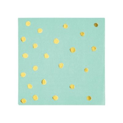 Servetten gold foil fres mint (25cm, 16st)