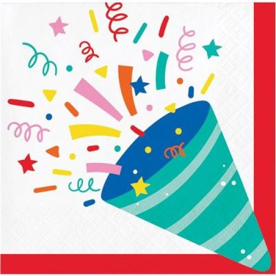 Servetten hats off birthday (25x25cm, 16st)