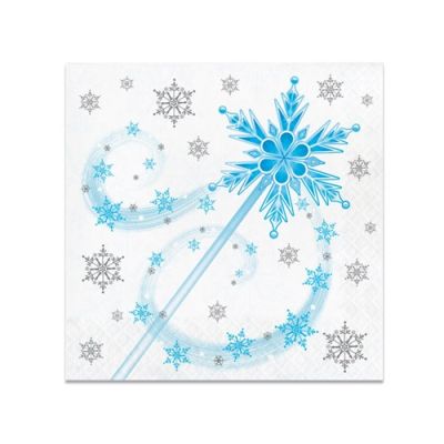Servetten snow princess wand (33cm,16st)