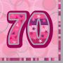 Servietten Glitz Pink ’70’ (33cm, 16St)