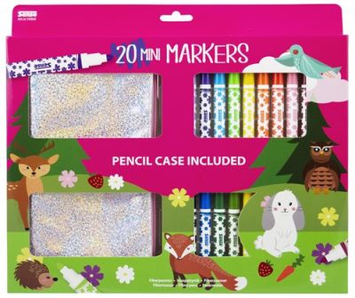Set Mini Markers 20st incl. glitter etui
