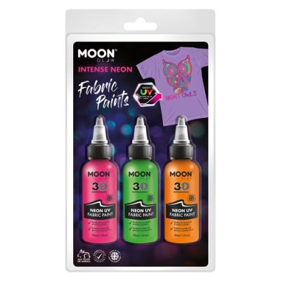 Fabric paint UV intens triopack (3x30ml, pink, green, orange)