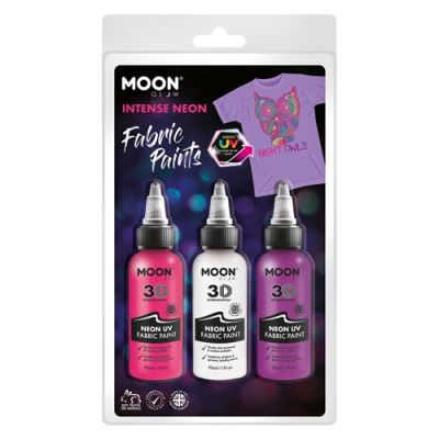 Fabric paint UV intens triopack (3x30ml, pink, white, purple)