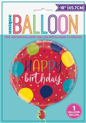 Ballon en aluminium balloon birthday (Ø45cm)