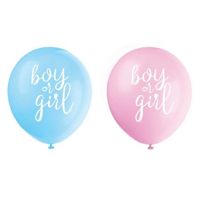 Ballons gender reveal ’Boy or girl’ (Ø30cm, 8pcs)
