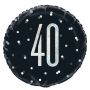 Ballon en aluminium glitz black&silver ’40’ (Ø45cm) Ballon en aluminium glitz black&silver ’40’ (Ø45cm)