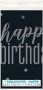 Nappe glitz ’Happy birthday’ noir/argent (140x214cm)