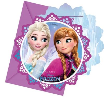 Uitnodigingen Frozen (6st)
